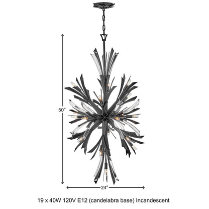 Vereiwyn Orb Chandelier Steel & Glass 22"W x 22"D