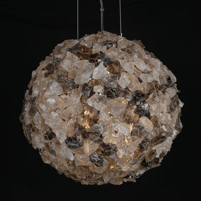 Cervine Modern Clear & Smoky Rock Crystal Ball Pendant Light - Richardrider