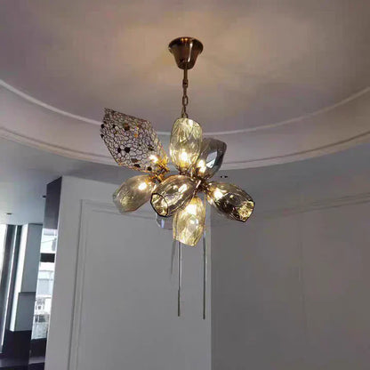 Glass Chandelier Italian Light Luxury Light Fixture for Dining Room/Living Room