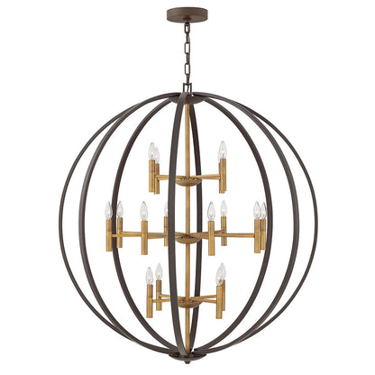 Yoriosera Chandelier Steel & White Etched Glass 22.25"D