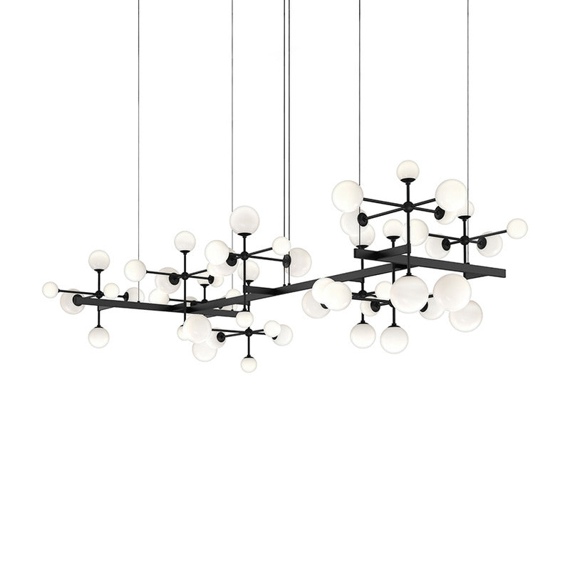 Rhoemond Zig Zag LED Chandelier Metal & Cased Glass 95.5"W x 49.5"D
