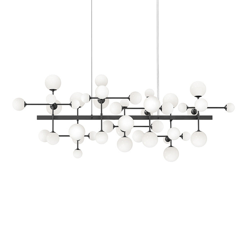 Rhoemond LED Bar Chandelier Metal & Cased Glass 68.75"W x 33.25"D