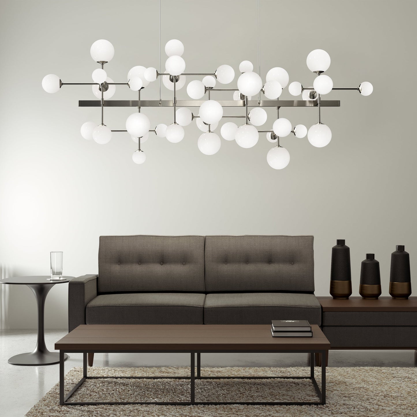 Rhoemond LED Bar Chandelier Metal & Cased Glass 68.75"W x 33.25"D