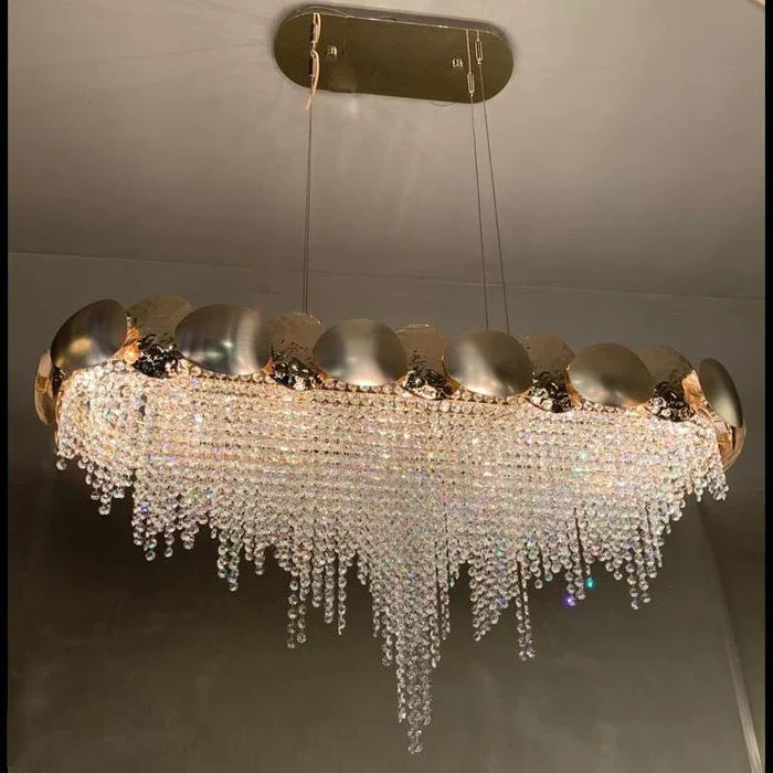 Amadeo Oval Brass Crystal Chandelier - Richardrider