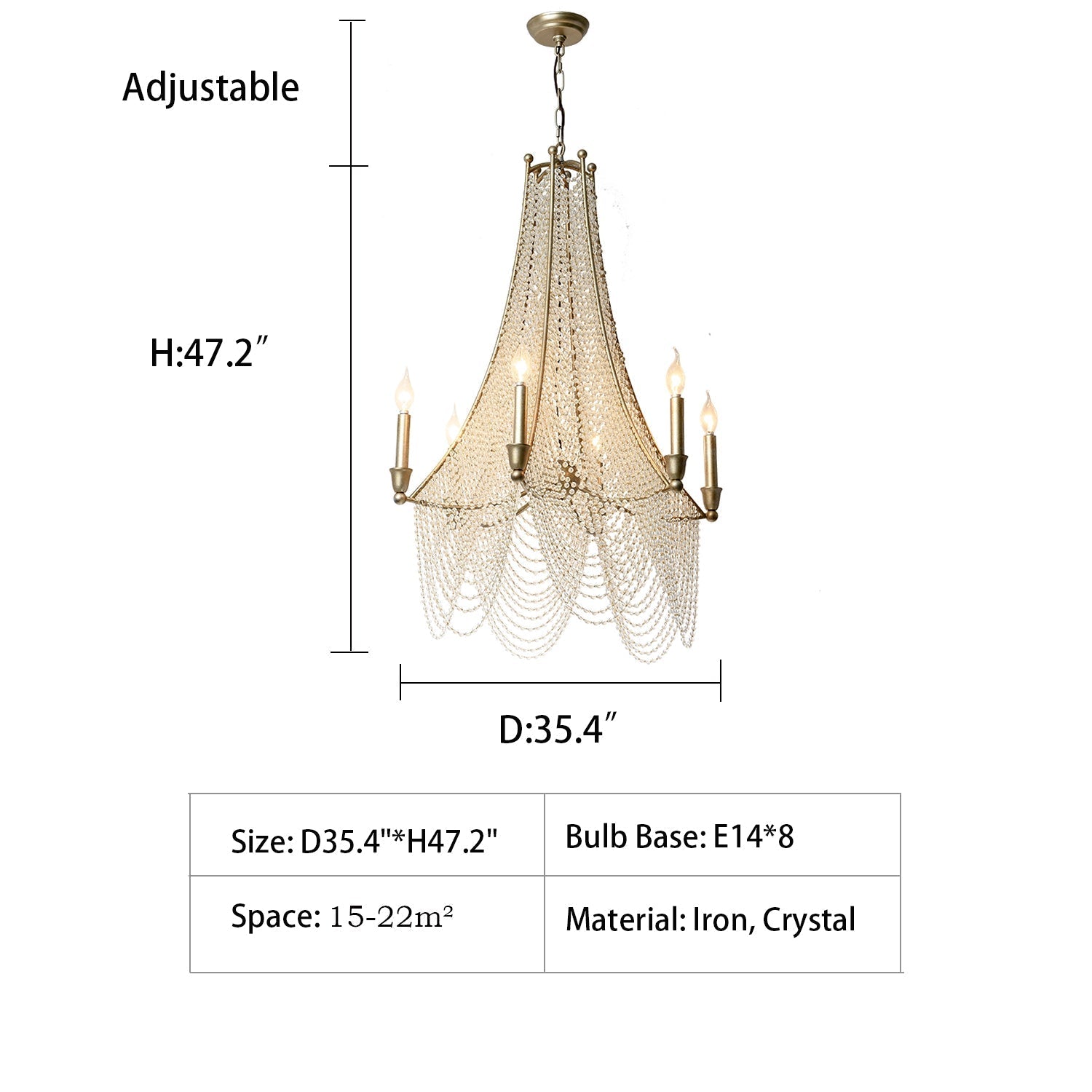 Extra Large European Crystal Beaded Chandelier Candle Light for Stairs / Duplex / Villa - Richardrider