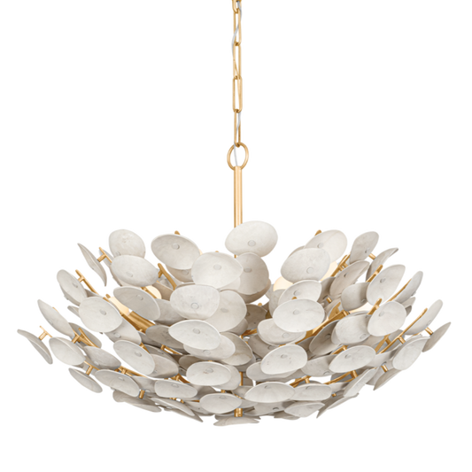 Aimi 9 Vintage Gold Leaf Chandelier Ceiling Light - Richardrider