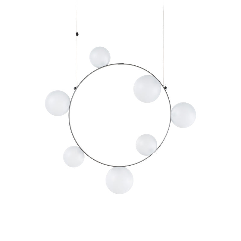 Sylanar Bubble Chandelier Metal Frame & Plastic Light Guide & Glass Bulbs 28.4"W x 3.9"D