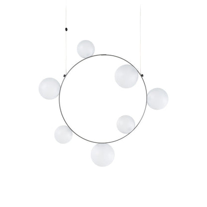 Sylanar Bubble Chandelier Metal Frame & Plastic Light Guide & Glass Bulbs 28.4"W x 3.9"D