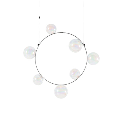 Sylanar Bubble Chandelier Metal Frame & Plastic Light Guide & Glass Bulbs 28.4"W x 3.9"D