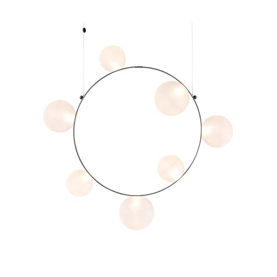 Sylanar Bubble Chandelier Metal Frame & Plastic Light Guide & Glass Bulbs 28.4"W x 3.9"D