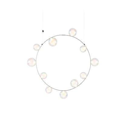 Sylanar Bubble Chandelier Metal Frame & Plastic Light Guide & Glass Bulbs 28.4"W x 3.9"D