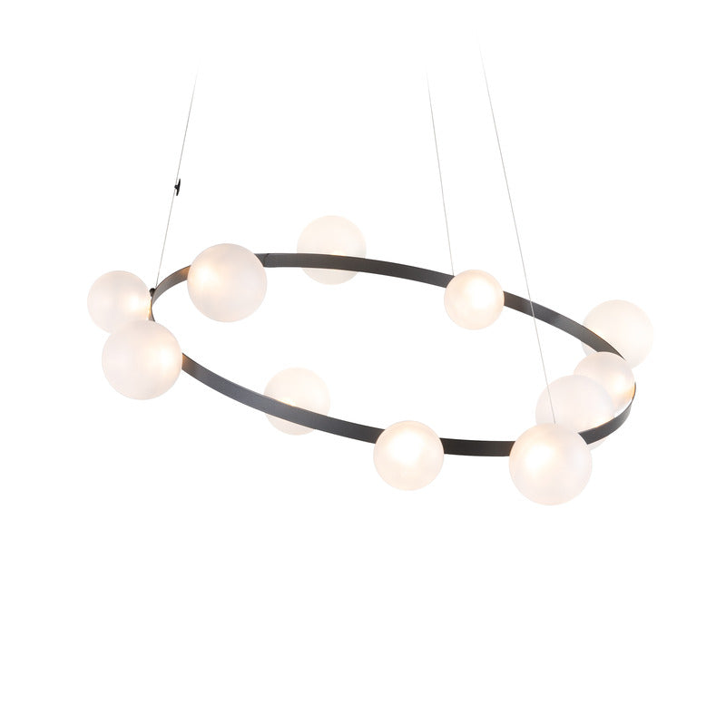 Sylanar Bubble Chandelier Metal Frame & Plastic Light Guide & Glass Bulbs 28.4"W x 3.9"D