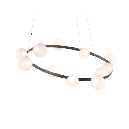 Sylanar Bubble Chandelier Metal Frame & Plastic Light Guide & Glass Bulbs 28.4"W x 3.9"D