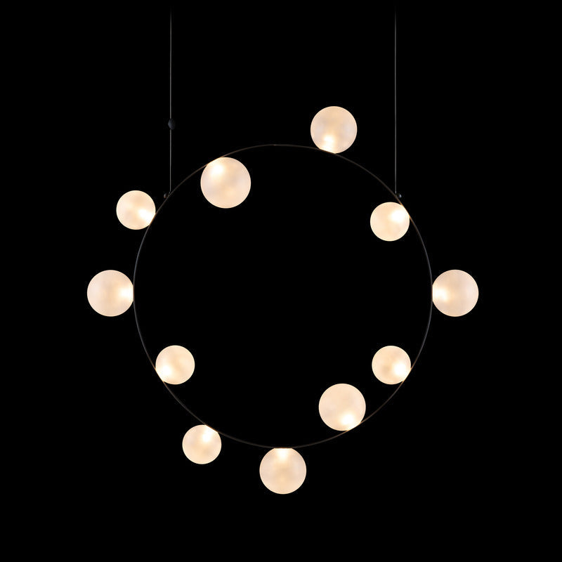 Sylanar Bubble Chandelier Metal Frame & Plastic Light Guide & Glass Bulbs 28.4"W x 3.9"D