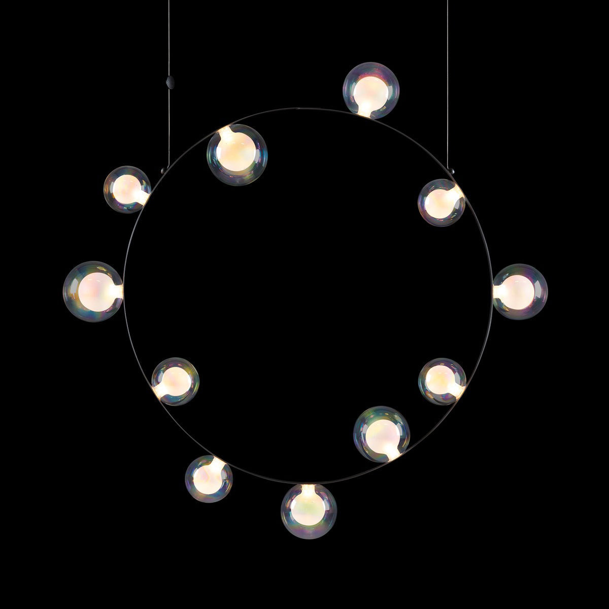 Sylanar Bubble Chandelier Metal Frame & Plastic Light Guide & Glass Bulbs 28.4"W x 3.9"D