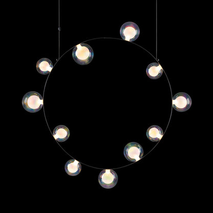 Sylanar Bubble Chandelier Metal Frame & Plastic Light Guide & Glass Bulbs 28.4"W x 3.9"D