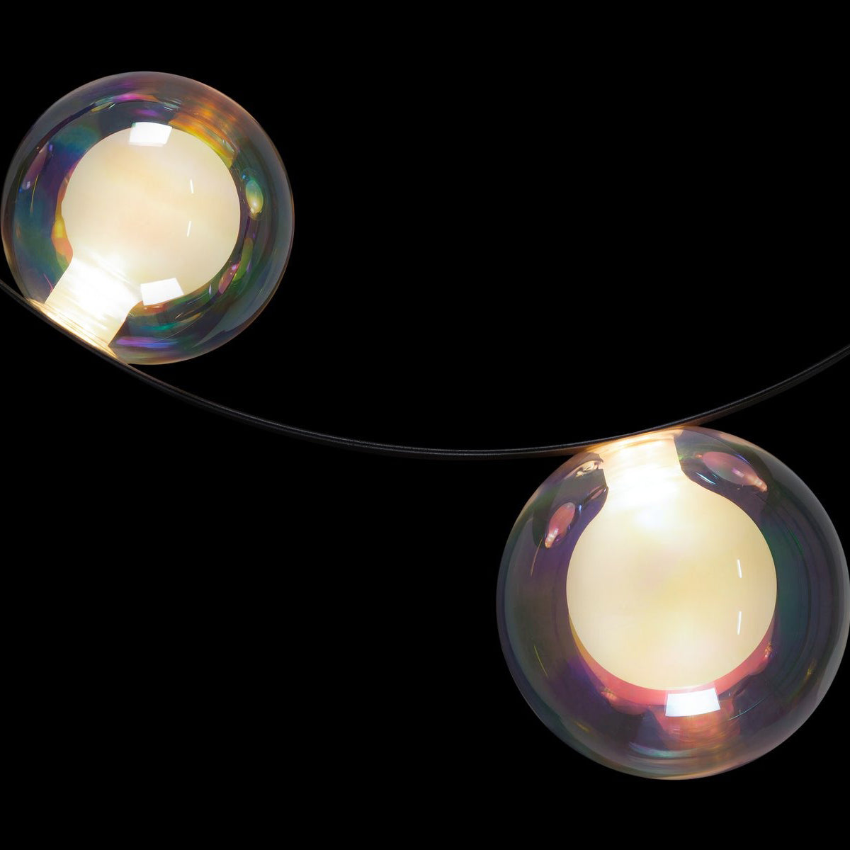 Sylanar Bubble Chandelier Metal Frame & Plastic Light Guide & Glass Bulbs 28.4"W x 3.9"D