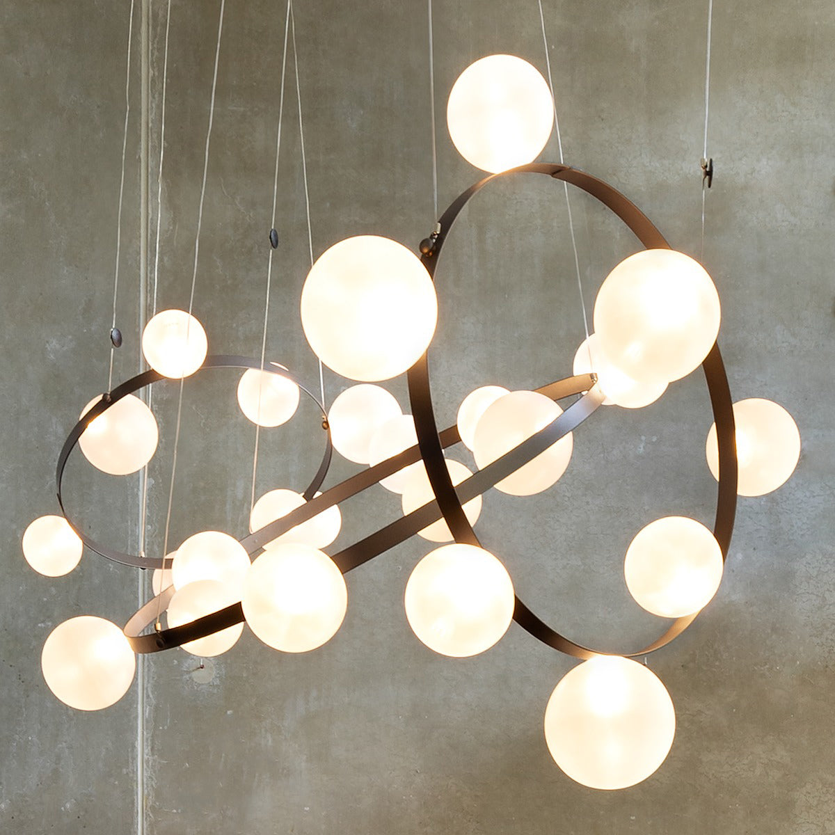 Sylanar Bubble Chandelier Metal Frame & Plastic Light Guide & Glass Bulbs 28.4"W x 3.9"D