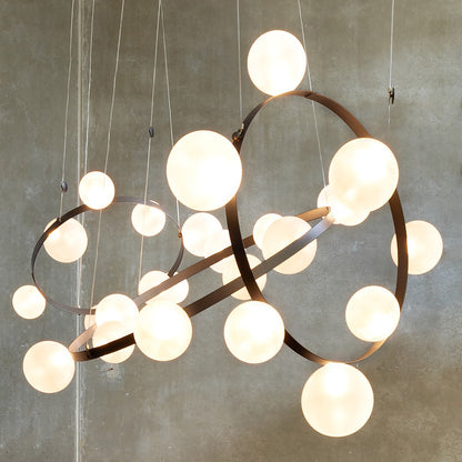 Sylanar Bubble Chandelier Metal Frame & Plastic Light Guide & Glass Bulbs 28.4"W x 3.9"D