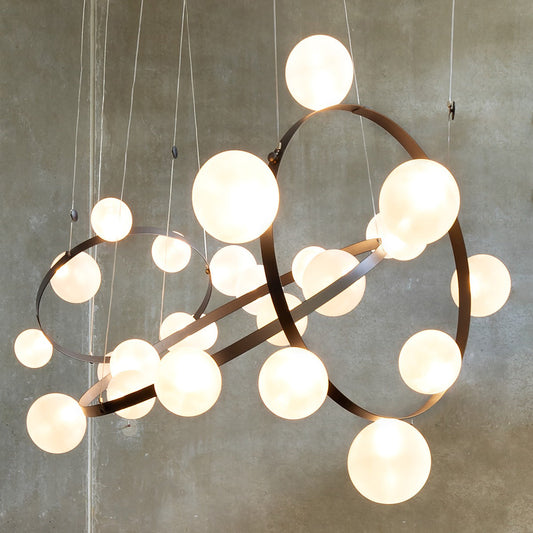 Sylanar Bubble Chandelier Metal Frame & Plastic Light Guide & Glass Bulbs 28.4"W x 3.9"D