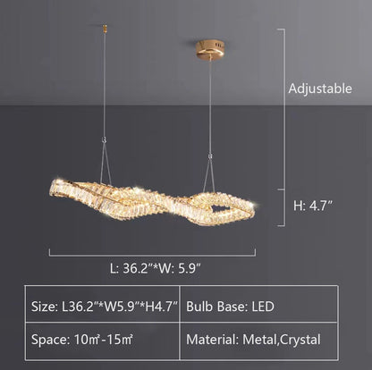 Designer Model Light Luxury Creative Crystal Pendant Chandelier for Dining Room/Kitchen Island
