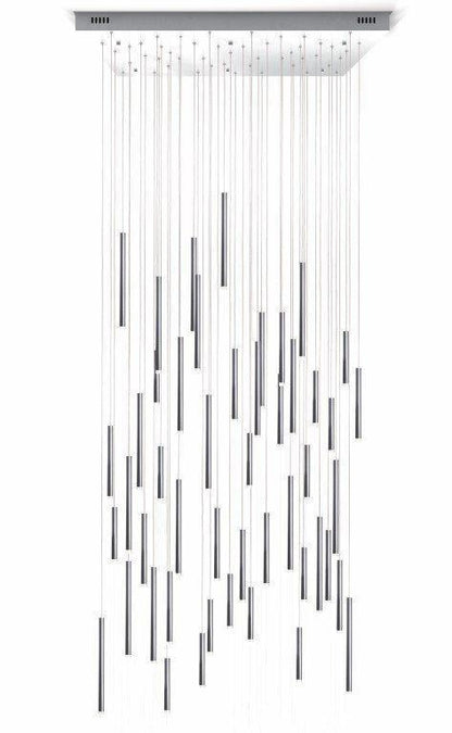 Bellini Square Tri-Tone Tubular Pendant Light Chandelier - Richardrider