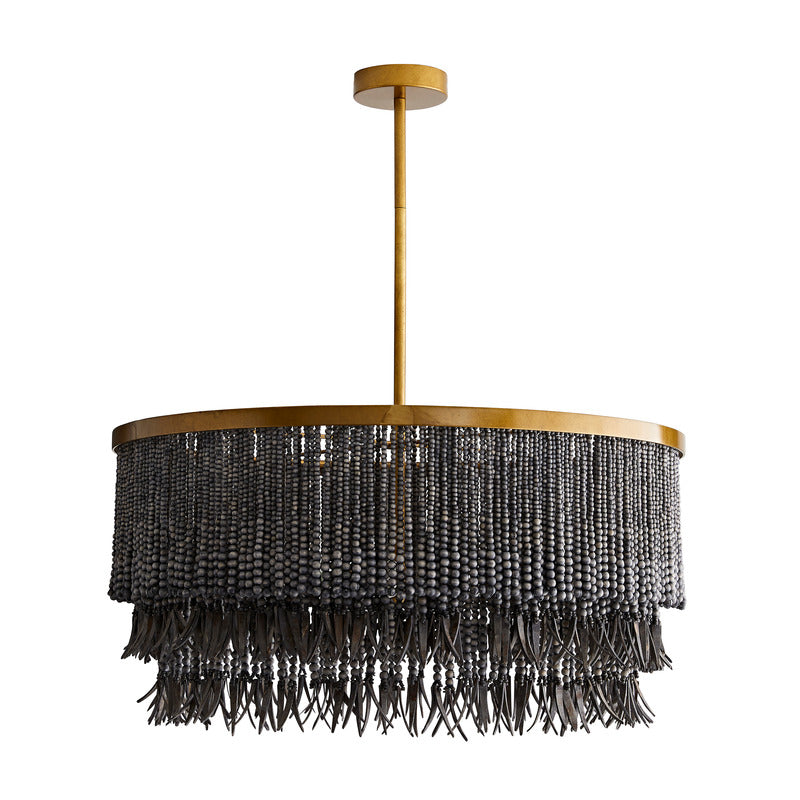 Yorylora Chandelier Iron & Steel & Wood 30"D