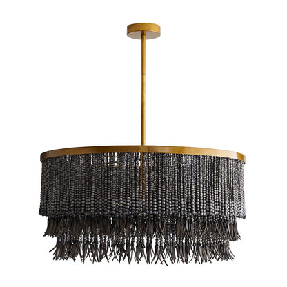 Yorylora Chandelier Iron & Steel & Wood 30"D