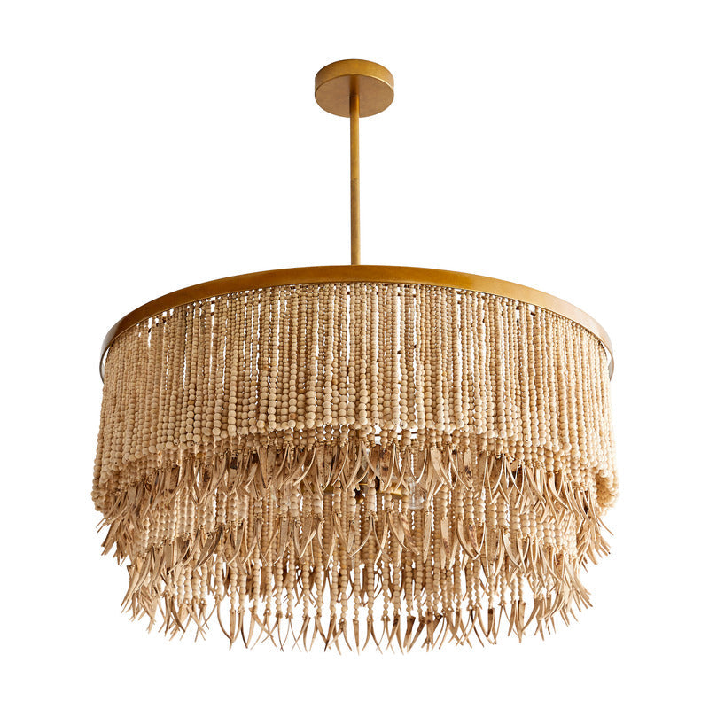 Yorylora Chandelier Iron & Steel & Wood 30"D