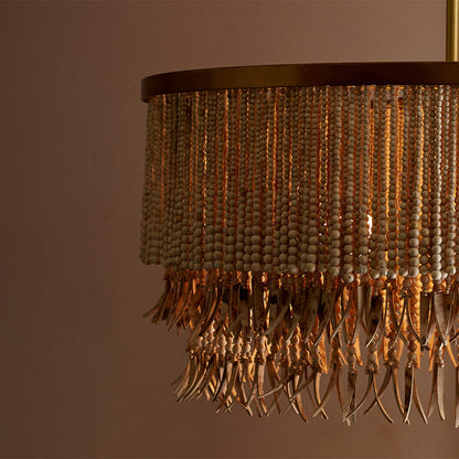 Yorylora Chandelier Iron & Steel & Wood 30"D