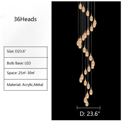 Post-Modern Extra Large Duplex Revolving Staircase Pendant Decoration Chandelier