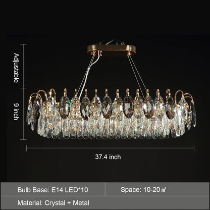 Luxurious K9 Crystal Chandelier Modern Ceiling Light Fixtures Set for Living Room/Dining Room