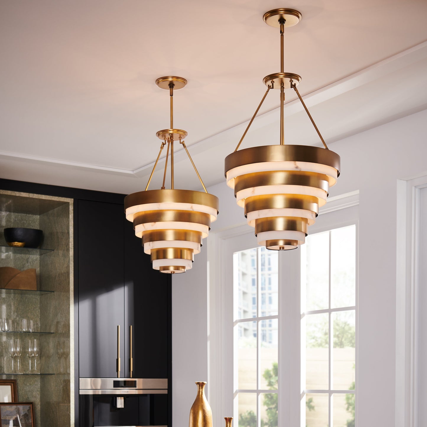 Beliorin Multi Tier Chandelier Steel & Glass 18"D