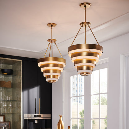 Beliorin Multi Tier Chandelier Steel & Glass 18"D