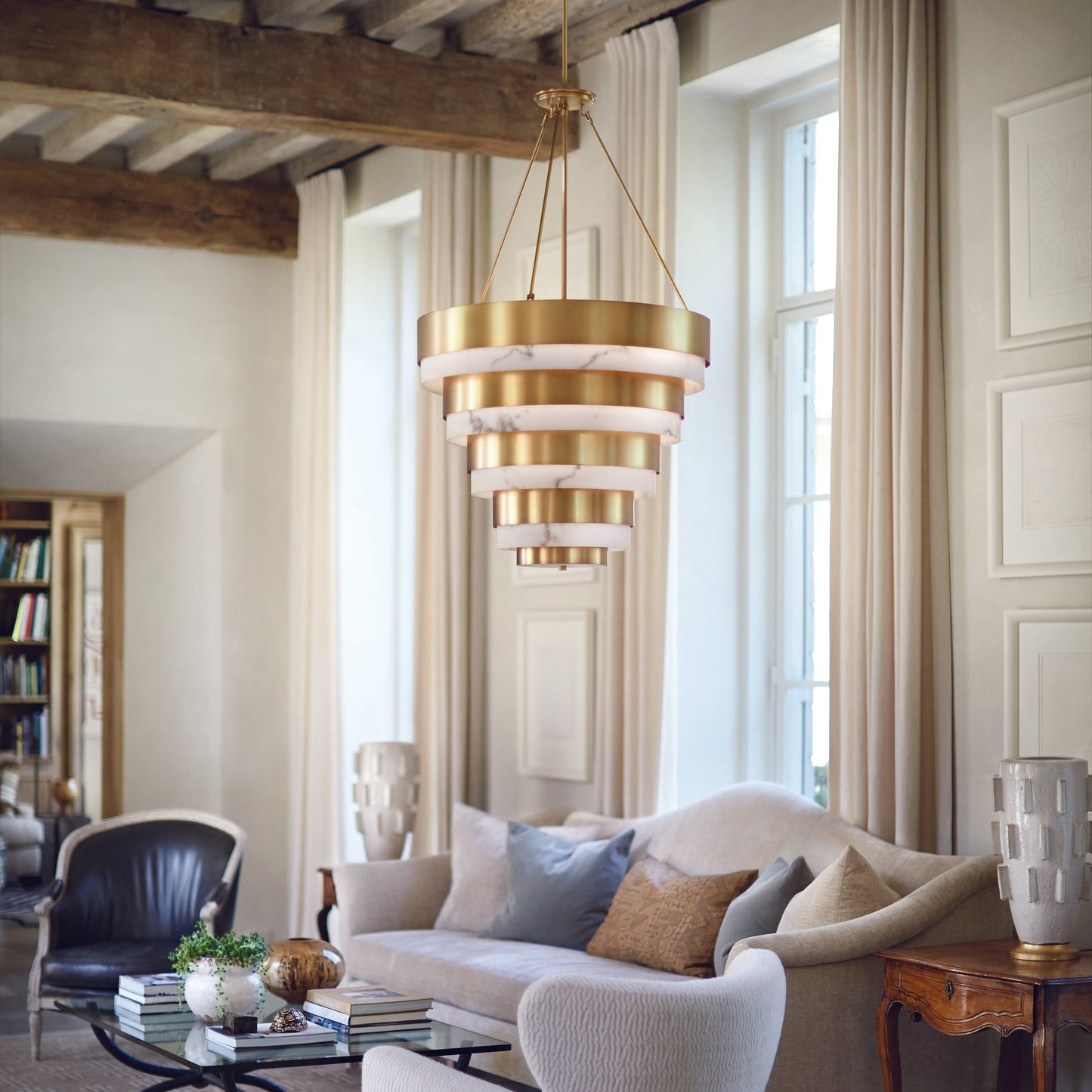 Beliorin Multi Tier Chandelier Steel & Glass 18"D