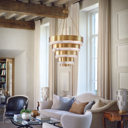 Beliorin Multi Tier Chandelier Steel & Glass 18"D