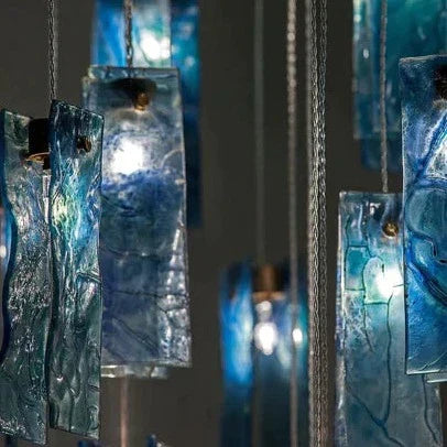 Art Design 1/25/60/84-Light Colorful Rectangle Cluster Glass Tile Pendant/Chandelier - Richardrider