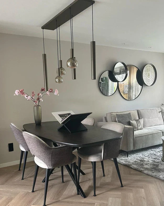 Modern Minimalist 6/7-Light Bulbs and Columns Pendant Chandelier for Dining Room