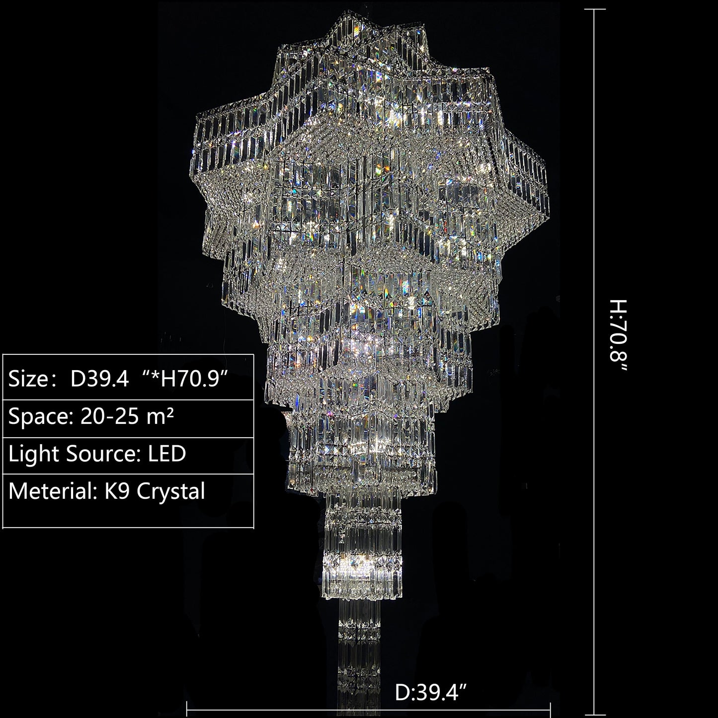 Luxury Plaza Multi-Tier Crystal Chandelier for High Ceilings/Hotel Hall / 2 Story Foyer - Richardrider