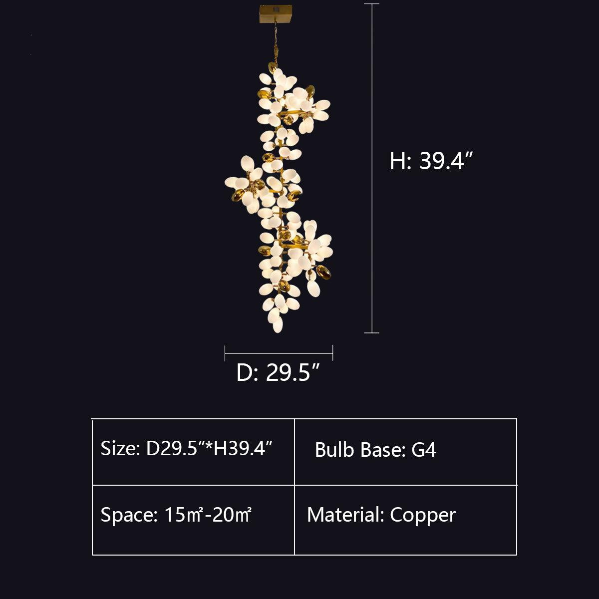 Large Branch Copper Chandelier with Grape Shape - Richardrider