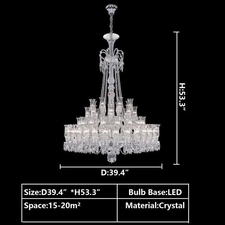 Multi Layer Chrome Crystal Chandelier in French Style with Romantic Branch Flowers for Grand Hallway and Staircase - Richardrider