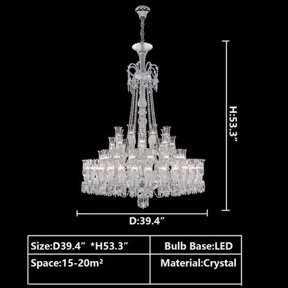 Multi Layer Chrome Crystal Chandelier in French Style with Romantic Branch Flowers for Grand Hallway and Staircase - Richardrider