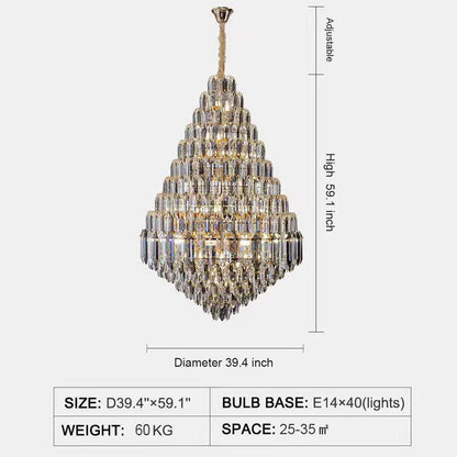 Staircase/Foyer Chandelier With High Clarity Crystals Luxury Ceiling Light - Richardrider