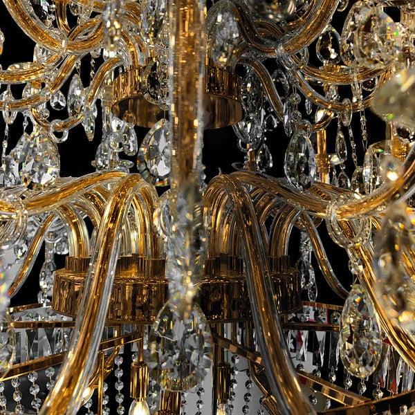 Extra Large European-style Multi-layers Candle Luxury Crystal Chandelier Gold Art Foyer/Staircase Decorative Light Fixture - Richardrider