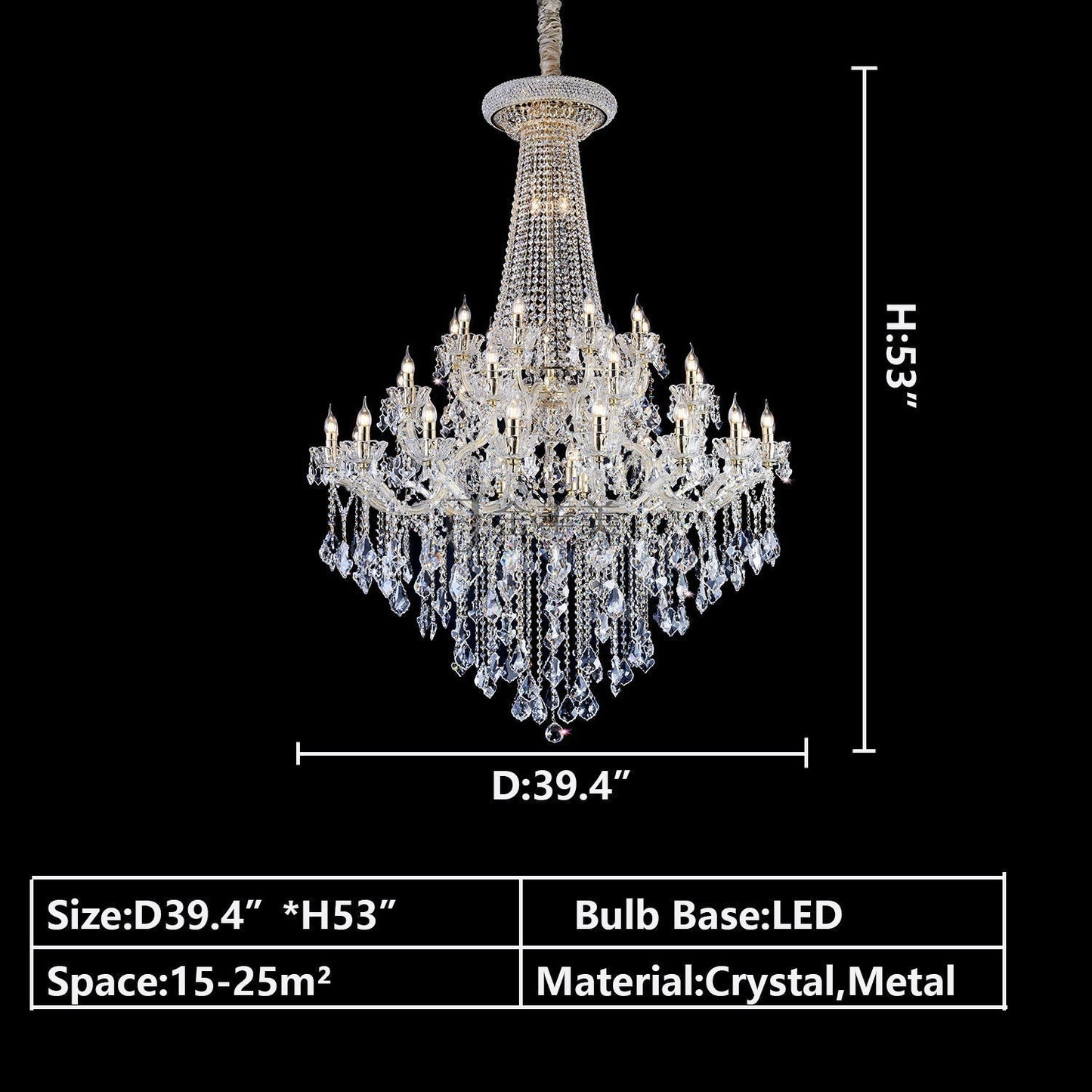 Extra Large French Candle Crystal Branch Chandelier for Foyer and Staircase - Richardrider