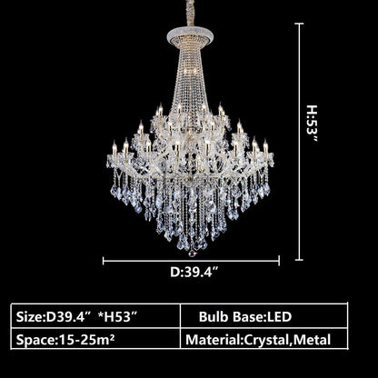 Extra Large French Candle Crystal Branch Chandelier for Foyer and Staircase - Richardrider