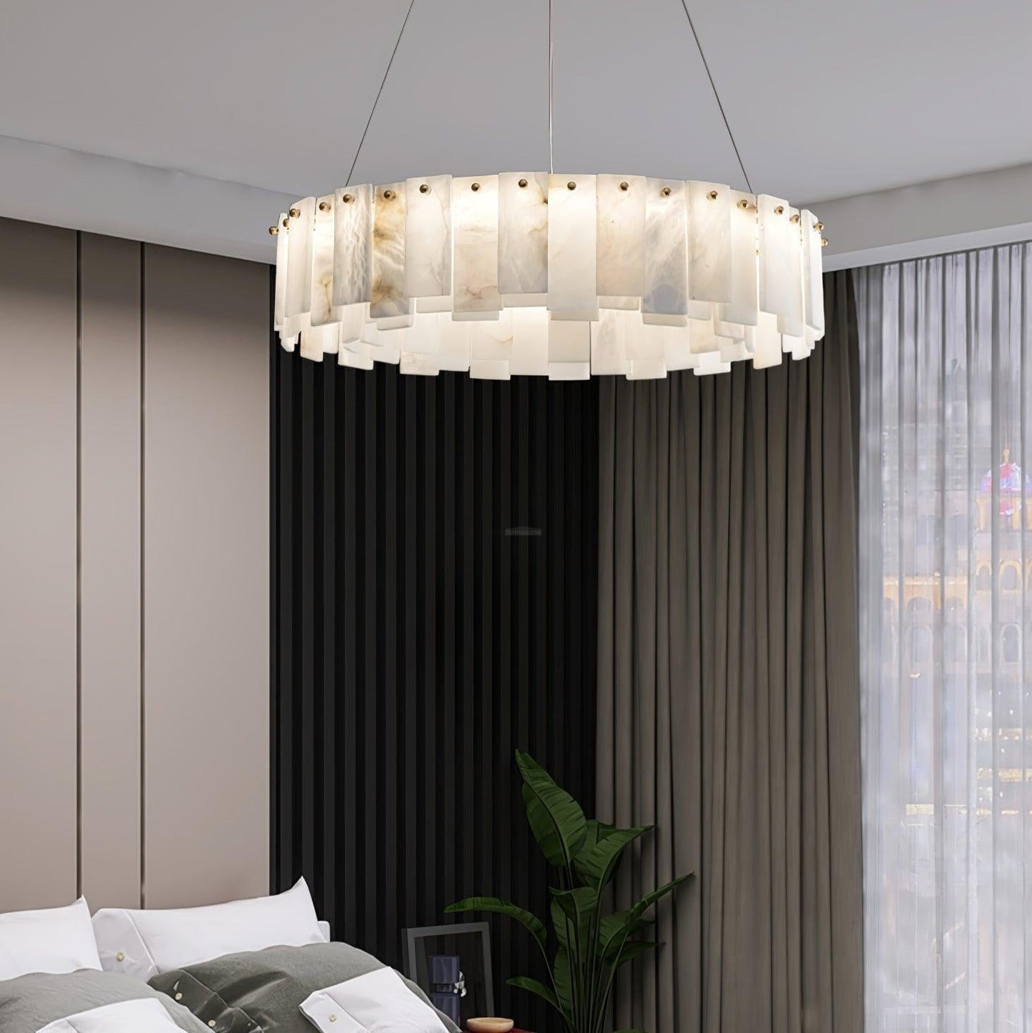 Halos Alabaster Round/Square Chandelier - Richardrider