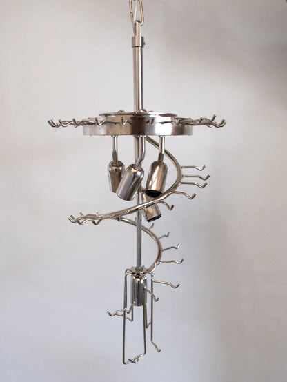 Murano Glass Chandelier – Spiral – 54 prisms – Smoked