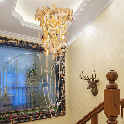 Della Modern Gold Leaf Staircase Chandelier - Richardrider