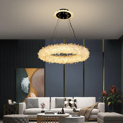 Derek Modern Rock Quartz Crystal Cluster Halo Chandelier - Richardrider
